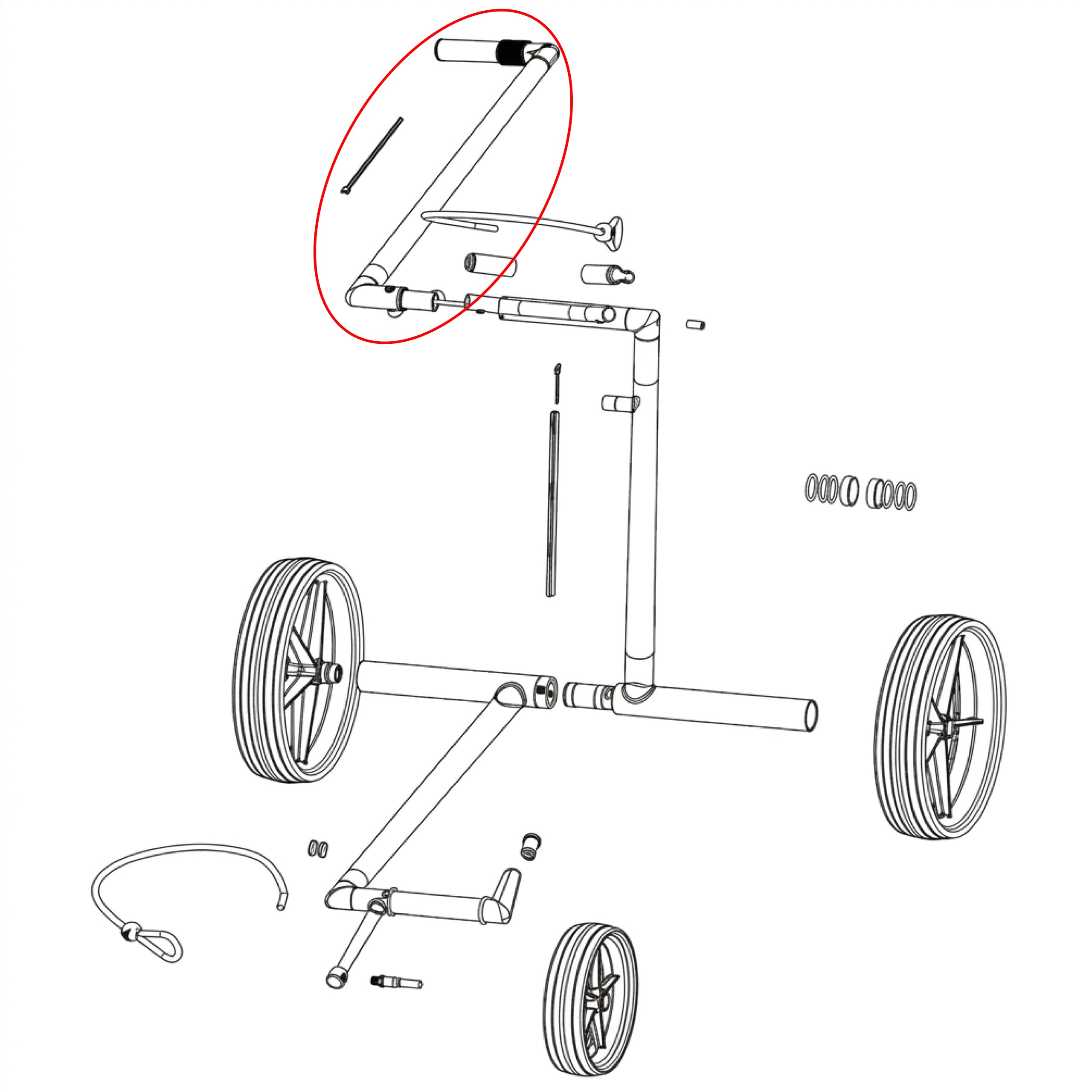 big-max-e-lite-3-4-handle-frame-tube-ersatzteil image 2
