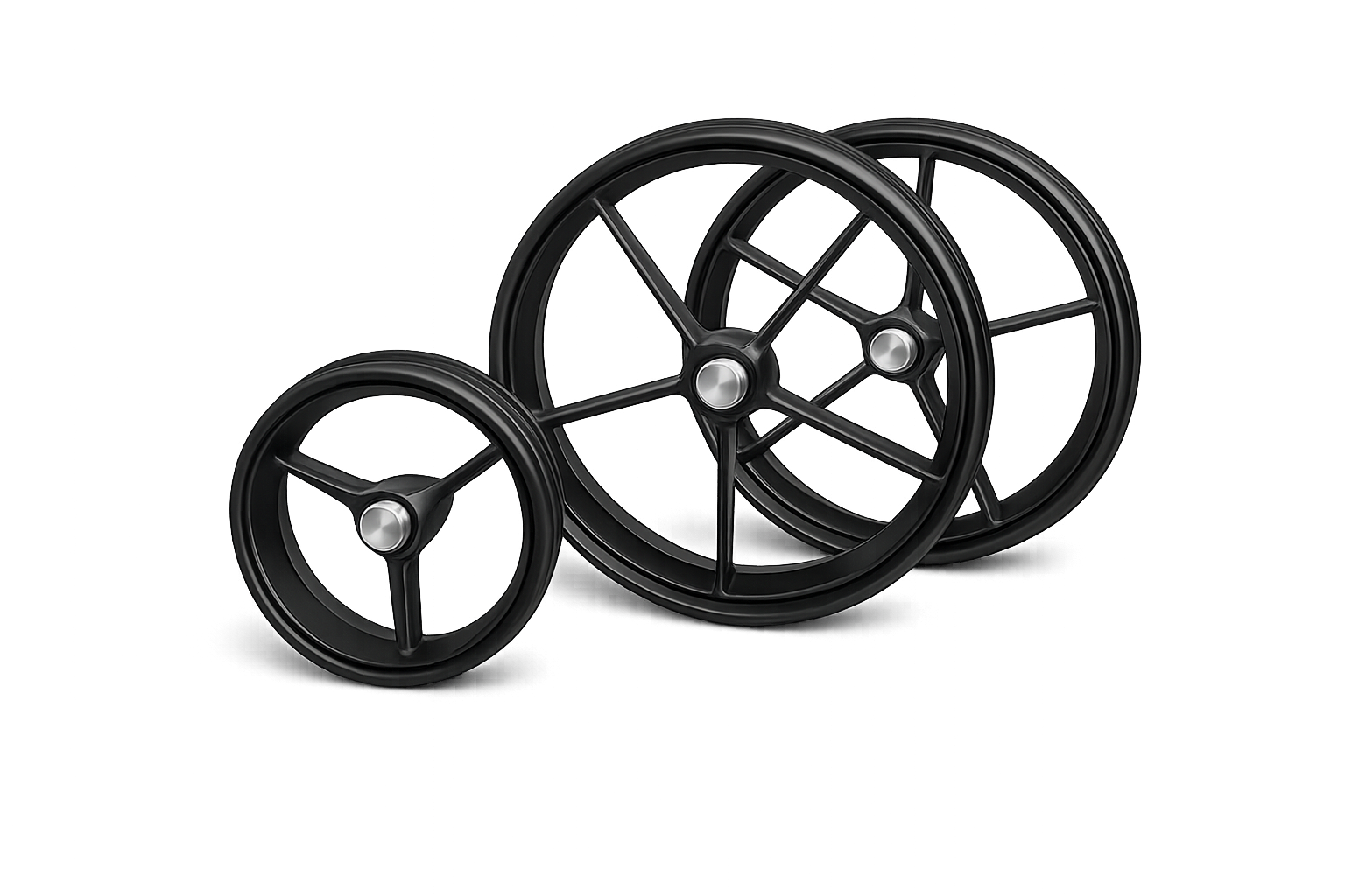 kiffe-golf-r-der-mit-metallschl-ssern-ersatzrad-set-einzeln-schwarz-silber image 6